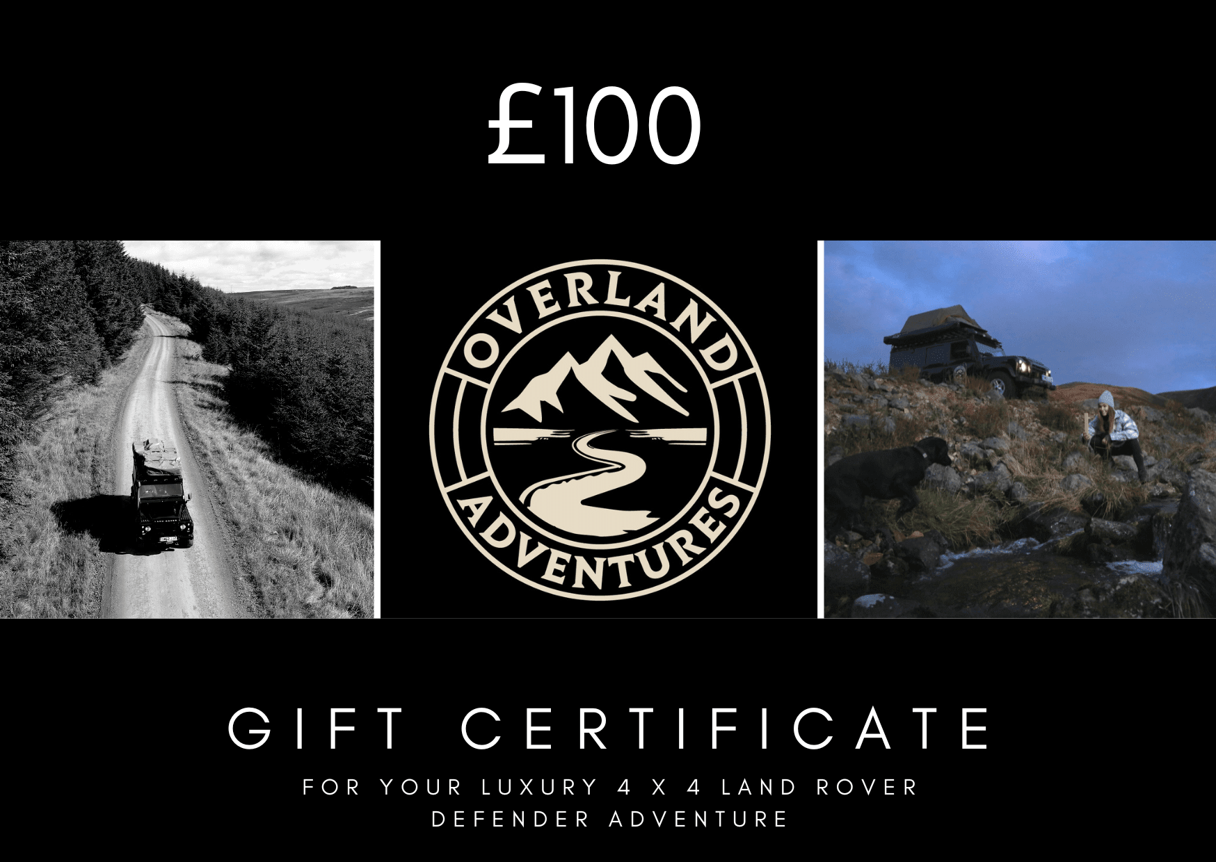 Landrover Defender Hire Northumberland £100 Gift Card